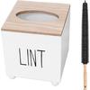 Lint Bin for Laundry Room, Farmhouse Lint Box, Wooden Lint Holder with Lid, Lint Container for Laundry Room Decor, Dryer Lint Trash Can for Laundry