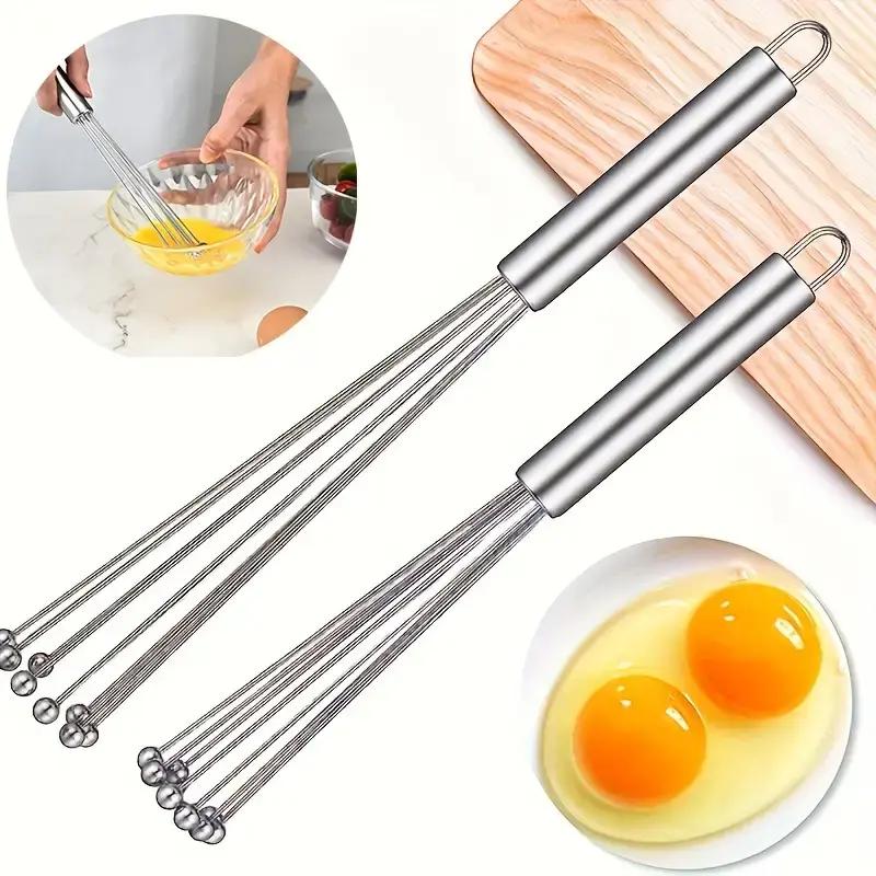 12/10 tommer Matkvalitet Husholdnings Perleformet Rustfritt Stål Eggvisp Stålkule Manuell Eggvisp Kake