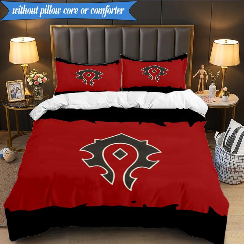 Warcraft game 3pcs K-pop music group Bedding set,Ideal for Bedroom, Dormitory,Including Duvet Cover And 2pcs Pillowcases,Fan gifts