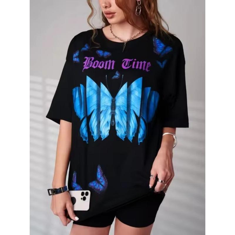 

Женская 3D красочная графическая печать кота женская футболка с круглым вырезом Harajuku Y2k мода повседневные футболки свободные топы свободного покроя женская уличная одежда 5XL