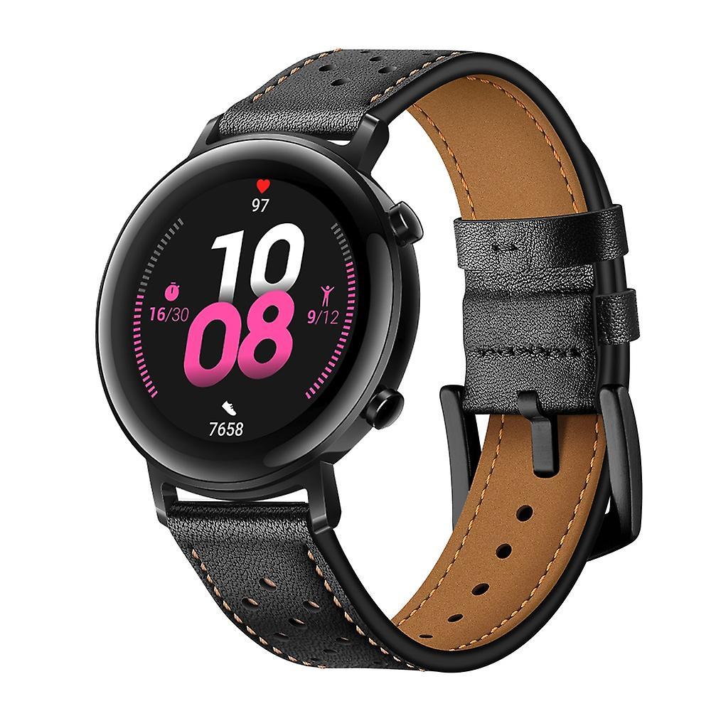 20mm Löcher Design Echtes Leder Uhrenarmband für Huawei Watch GT 2 42mm