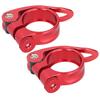 2er Set 31,8MM Fahrradsattelklemme Schnellspanner für 27,2MM FahrradsattelstützeRot
