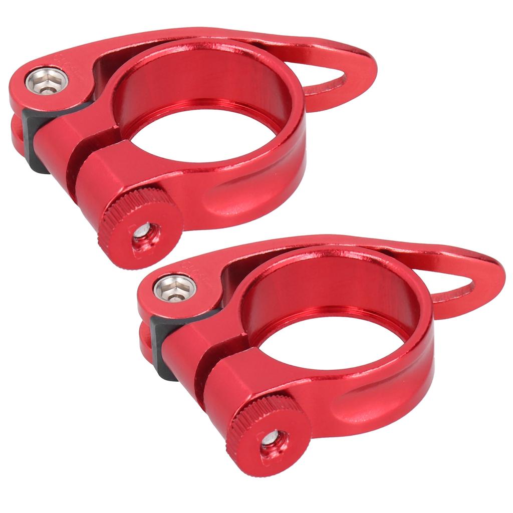 2er Set 31,8MM Fahrradsattelklemme Schnellspanner für 27,2MM FahrradsattelstützeRot