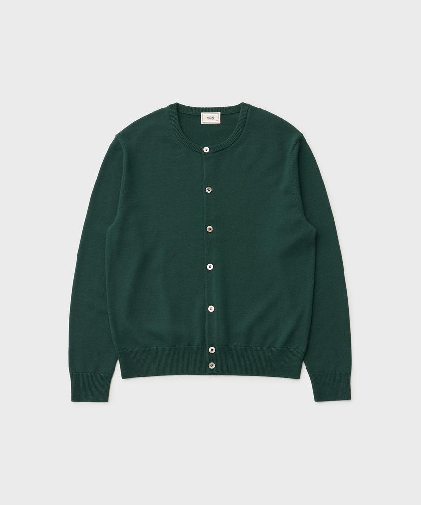 Another Office Solid Round Neck Cardigan (Green)