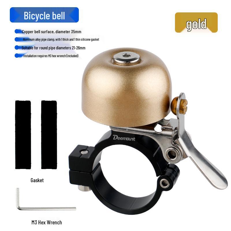 Retro Copper Bell for Folding & Mountain Bikes - Silk Flower Design