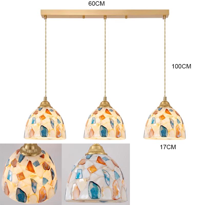 Glass Ceiling Chandelier Creative Sea Shell Lampshade Bedroom Bedside Hanging Lamp Interior Decoration Lighting Pendant Lights