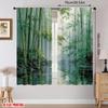 2pcs Bamboo Forest Scenic Curtains Rod Pocket  Drape Home Decor Window Treatments.