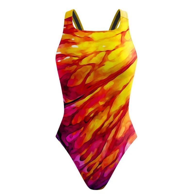 New European and American One-piece Bikini Digital Printing Swimsuit Tight Racing Swimsuit Women