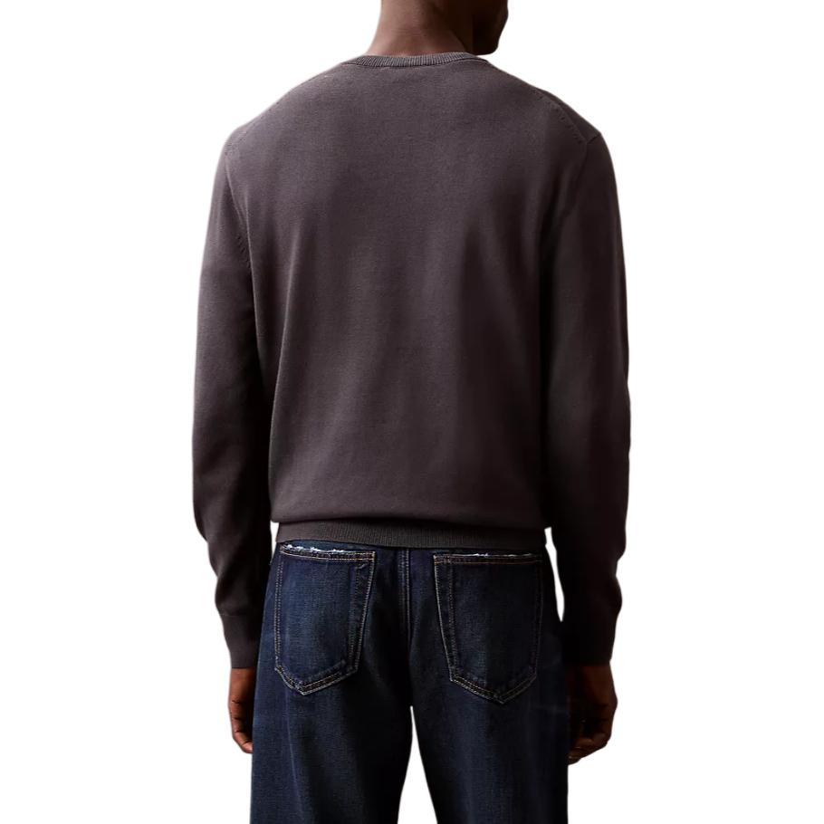 Calvin Klein Minimalist Comfortable Versatile Logo Sweater Men sweater Ebony 40EM300-410