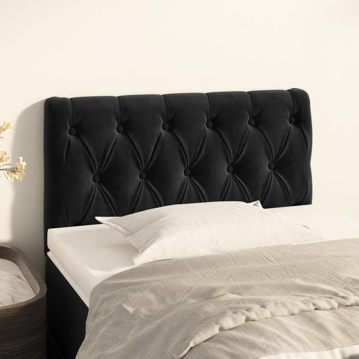 VidaXL Tête de Lit Meuble de Chambre à Coucher Accessoire de Lit Simple Tête de Cadre de Lit Maison Intérieur Noir 346308