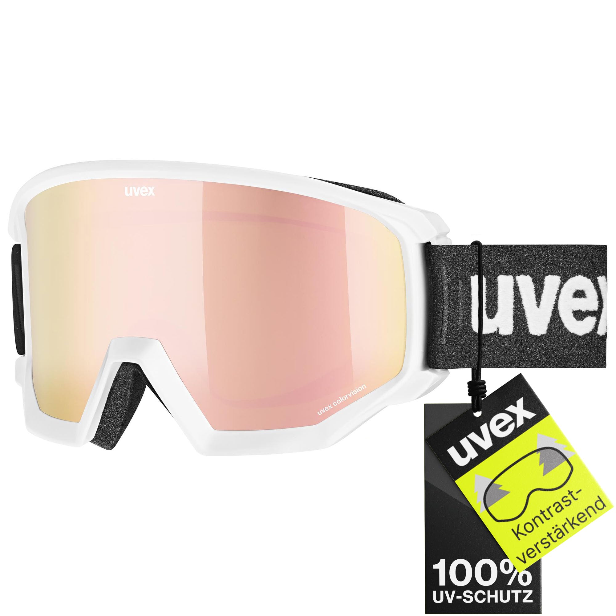 

Uvex athletic CV ski and snowboard single compatible with glasses goggles, unisex, high-contrast mirror, lens,