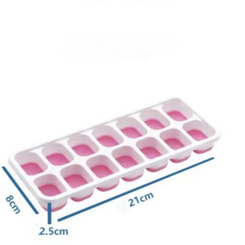14 Grid Ice Cube Square Ice Cube Mold with Lid  Silicone Ice Cube Soft Bottom  Easy To Demold Ice cube ice grid film equipment
