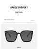 2025 Women's Square Black Polarized Sunglasses, Summer UV Protection, Slimming Design for Round Faces