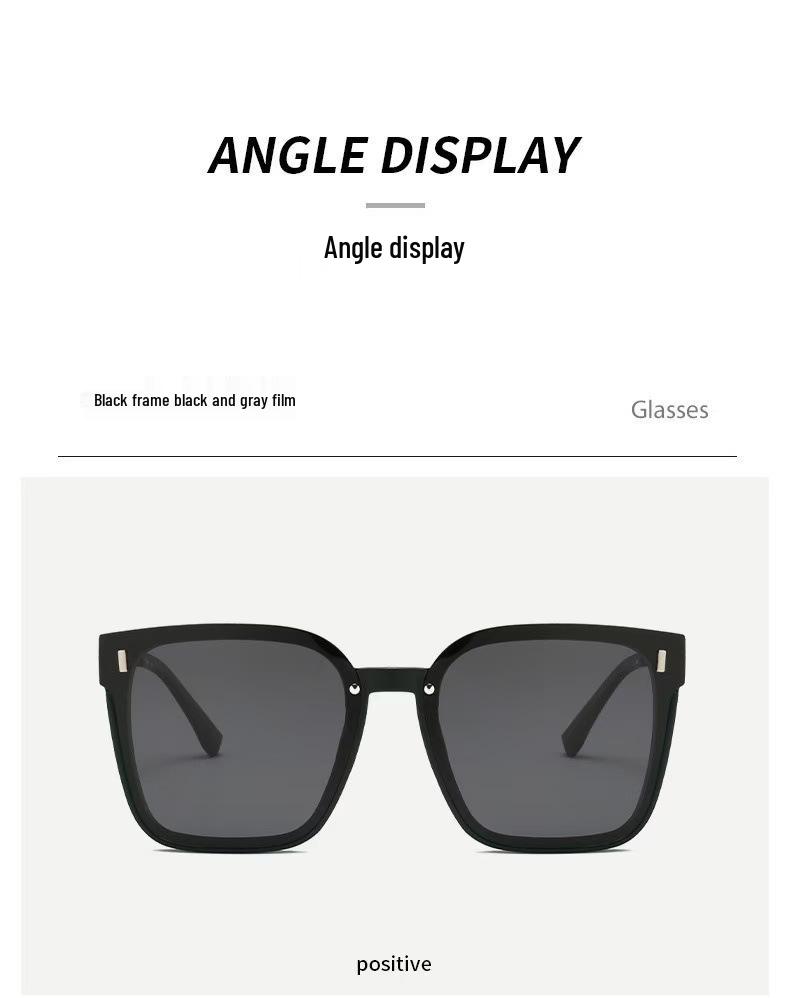 2025 Women's Square Black Polarized Sunglasses, Summer UV Protection, Slimming Design for Round Faces