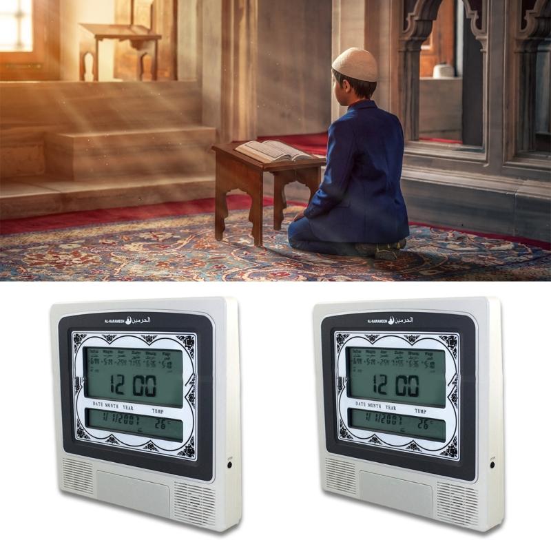 Decorative Azan Clock Calendars Muslim Prayer Desk Alarm Clock Digital Reminder Decorative Automatic Digital Alarm Clock