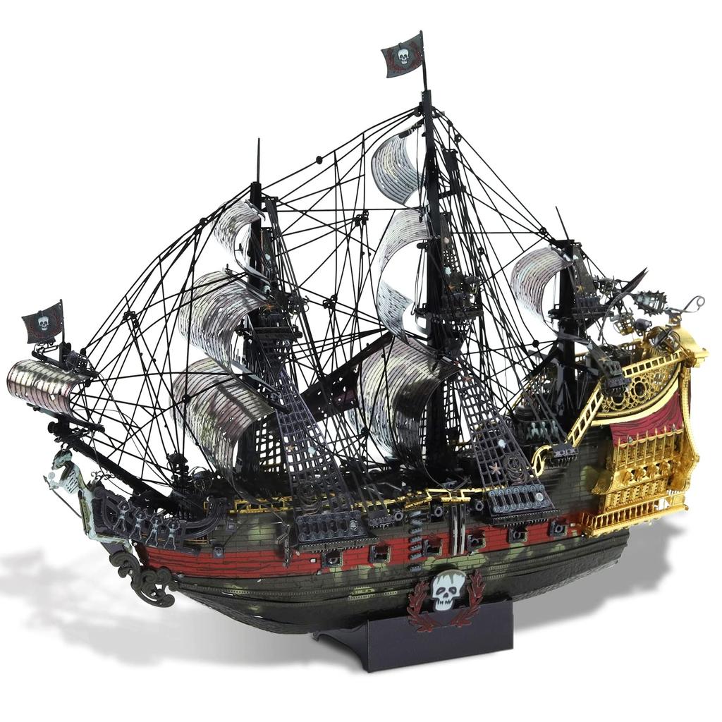 Piececool 3D Puzzle Queen Revenge Sailing Ship Pirate Ship Metallic Nano Puzzle 3D Metal Puzzle Assembly Required No Glue Needed Difficulty 5 Stars