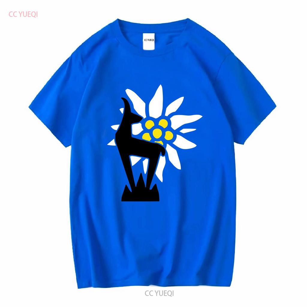 Herb Dywizji Górskiej Logo Gams Wh Wk Edelweis Koszulka 7494 długi lub krótki rękaw vintage Prana