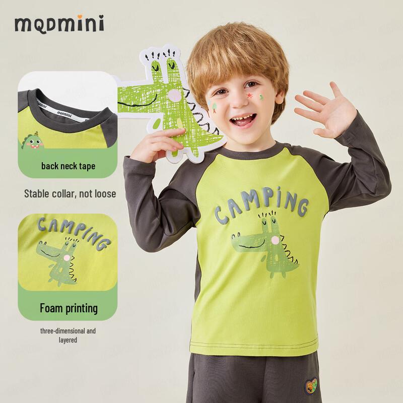 MQDMINI Boys' Reversible Dinosaur Lion Long-Sleeve T-Shirt