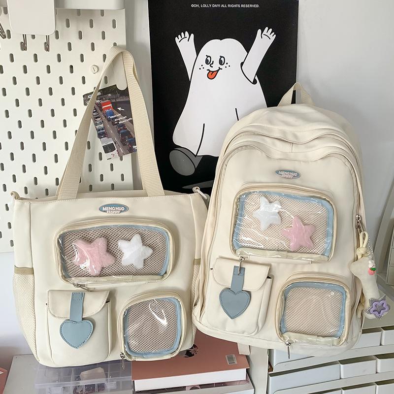 Children's Schoolbags Elementary School Girls Junior High School College Students Two Piece Set Large Capacity Backpacks