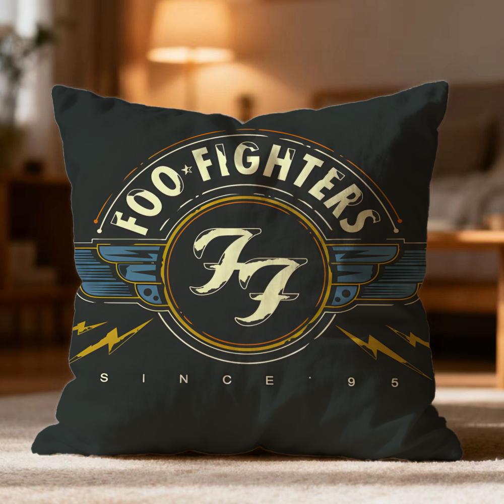 Hot FFoo Fighterses Cushion Cover Soft Washable Pillow Case Multi-Scene for Couch Bed Travel Office Use