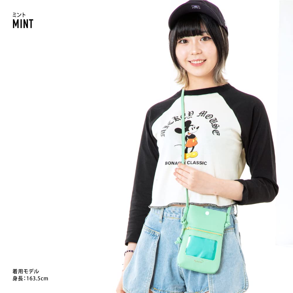 Mini Shoulder Bag, Synthetic Leather with Clear Window, Oshikatsu Goods, SCP-30659, Mint