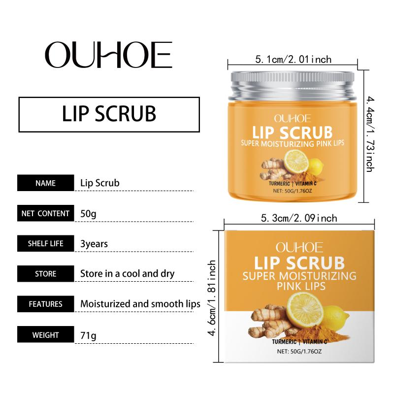 Lip Exfoliant Turmeric Dead Skin Remover Moisturizing Hydrating Softening Nourishing For Lip Care Routine At Home