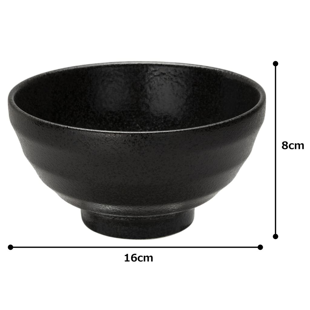 Mino Ware Rice Diameter Microwave Dishwasher Made In Japan Bowl, Bowl, Plate, Approx. 16cm, Black, Safe, Safe, 132-8045