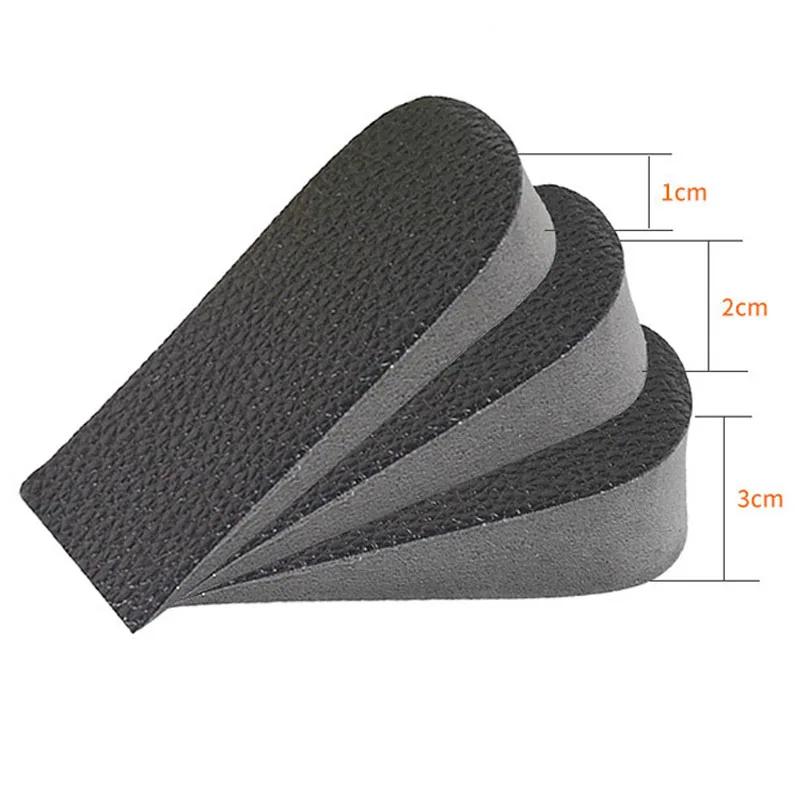1 Pair New Hard PU Leather Height Increase Insole Sneakers Heel Insert Heighten Half Insoles 1-3cm Shoe Pads Insoles for Unisex