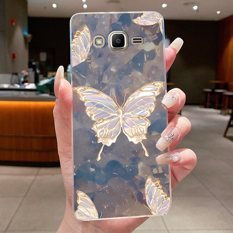For Samsung Galaxy J2 Prime J2 Ace Grand Prime A5 2015 Case Flower Butterfly Phone Capa Soft Silicon Transparent TPU Jelly Cover