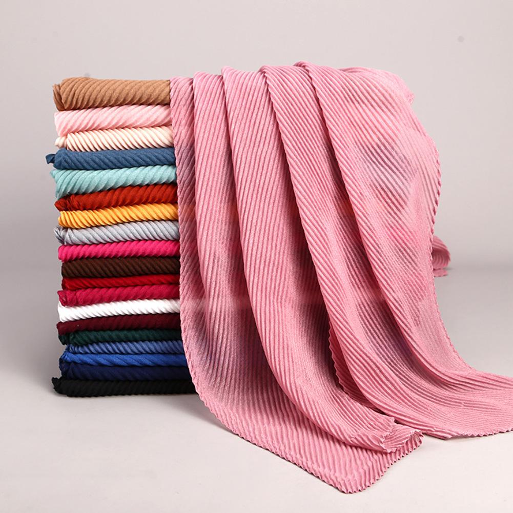 Twill Creased Wrinkle Scarf Cotton and Linen Muslim Headscarf Lady Hood Turban