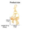 Metal Bowknot Keychain with Sparkling Rhinestones Elegant Gift for Women Fashionable Keyring Pendant