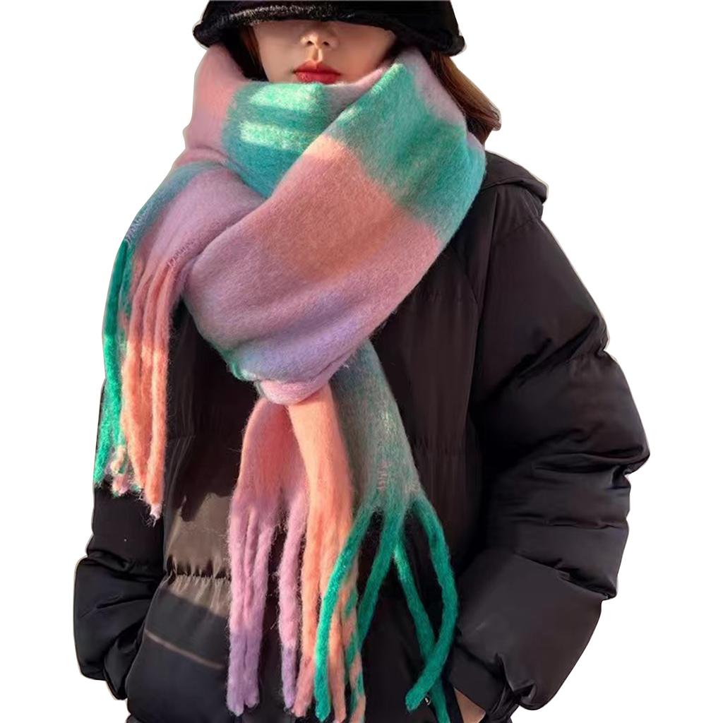 Christmas Long Plaids Blanket 245cm Oversized Winter Fall Warm Scarf Tartan Scarves Wrap Shawl Classical Tassels