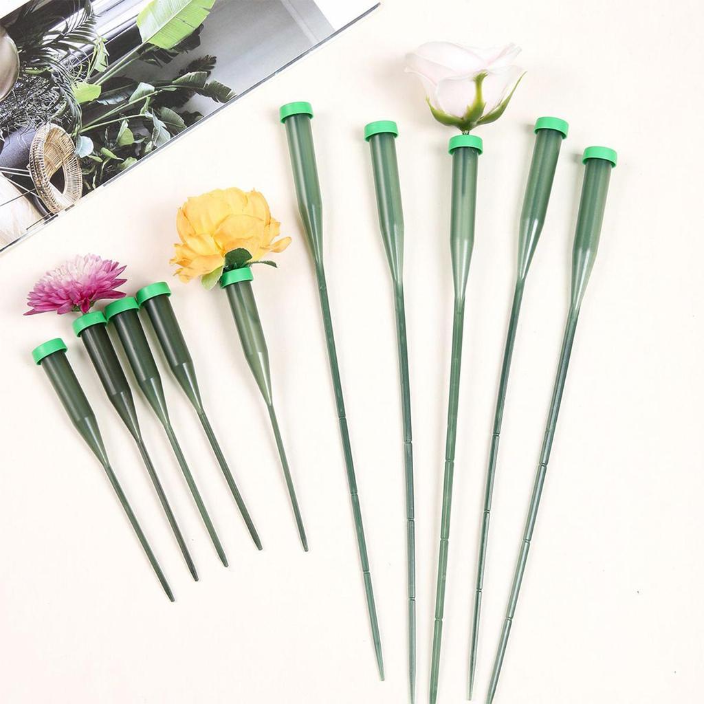 25 Stück Blumendrahtröhrchen für Schnittblumen Wiederverwendbare Stiel-Selbstbewässerungszubehör für Gartenvermehrung und Pflege