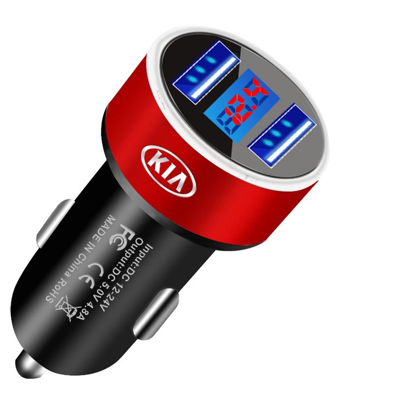 2 USB Ports Fast Charging Digital Display Car Chargers Auto Parts For KIA Sportage Rio 3 Soul Optima Ceed Pro K5 K2 k6 K7 K8 Pride