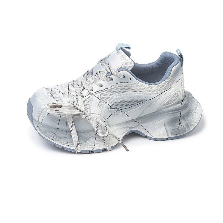 

2025 autumn new muffin sole old fashion shoes women s versatile casual sports shoes locomotive dad shoes women 35 синий