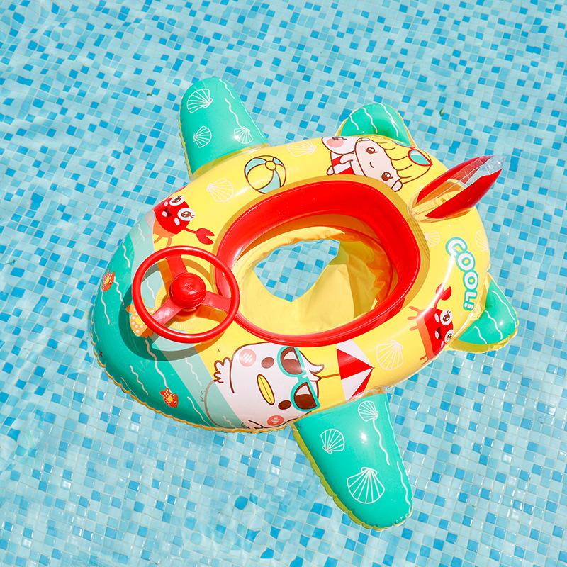 

Swimming Ring Childrens Cartoon Airplane Thickened Cotton Bottom Steering Wheel StyleA