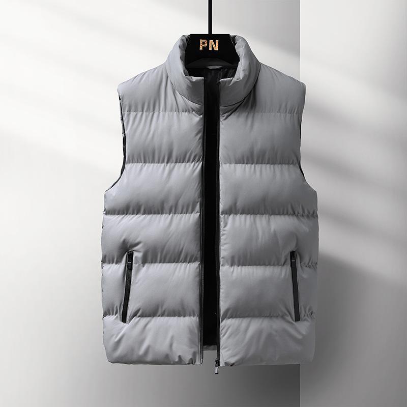 Men's Winter Outerwear with Stand-up Collar Down Cotton Jacket Hong Kong Style Student Vest Top