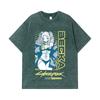 275 GSM Washed T-shirts 100% Cotton Cyberpunk V10 Becka  Print Unisex Heavy Cotton T Shirt