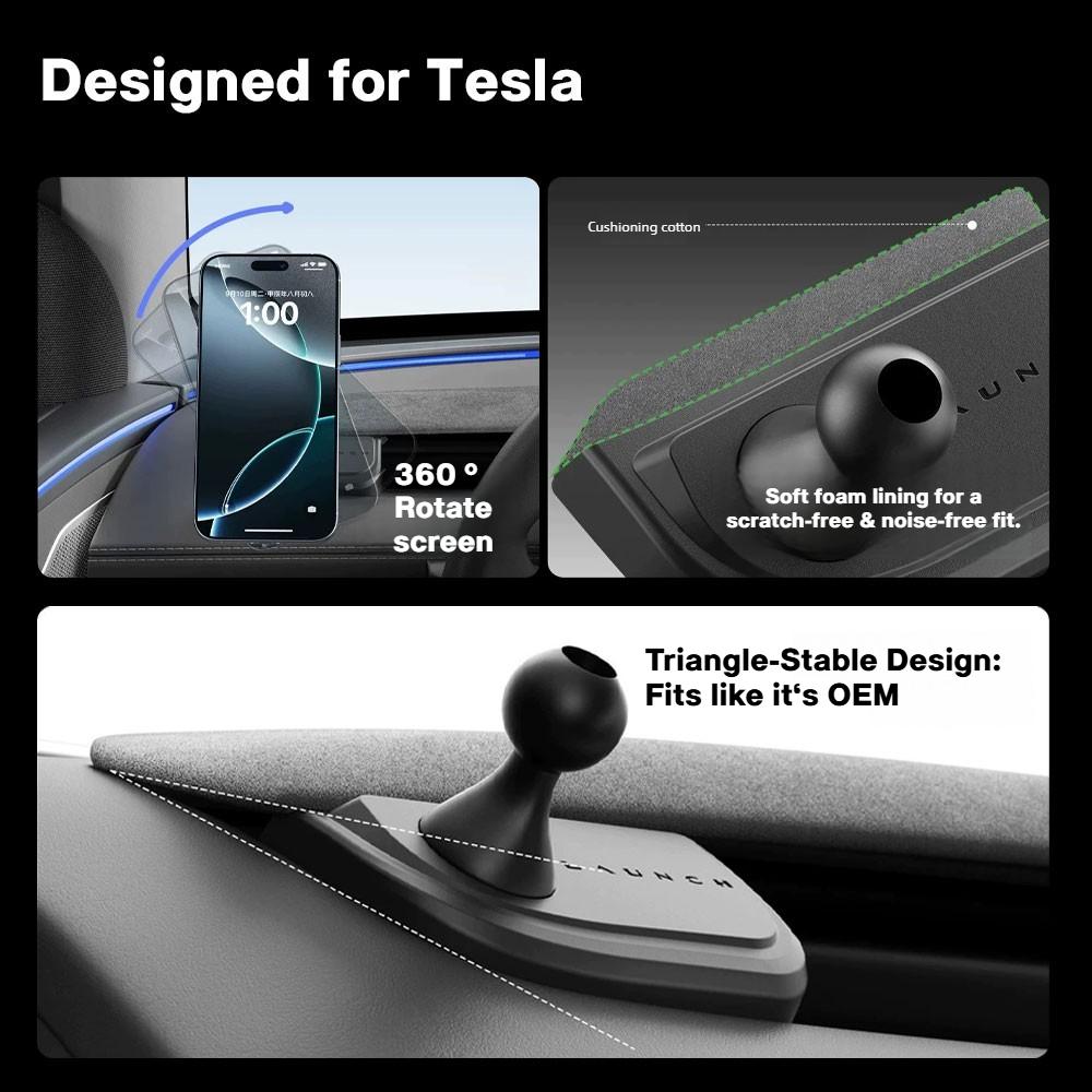 Mobile Phone Holder For Tesla Model 3 Y Highland Juniper Stronger Magnetic 360°Rotatable Car Support Base Holder Accessories