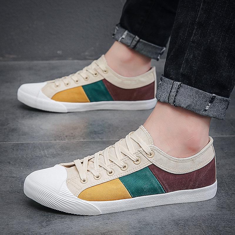 Spring and autumn casual shoes men fashion breathable walking flat shoes men's color matching sneakers men's 2024 tennis shoes