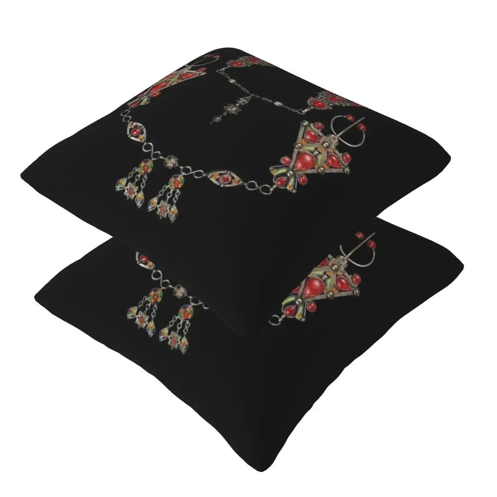 Z Imazighen Kabyle Jewelry Amazigh Berber Ethnic 2 2 Pcs Square Pillowcase Pillow Cover Cushion Throw Pillow For Home Sofa