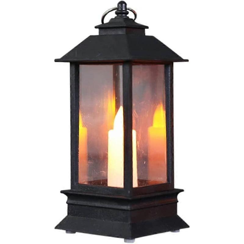 Portable Button Battery Operated For Storm Lantern Old-Fashioned Wind Lamps Electric Candle Light Accent Old-Fashioned L Black чёрный