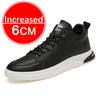 Genuine Leather Men Skataboard Shoes Elevator 6/8CM Height Increase Sports Hollow Breathable Sneakers Heightening Shoes