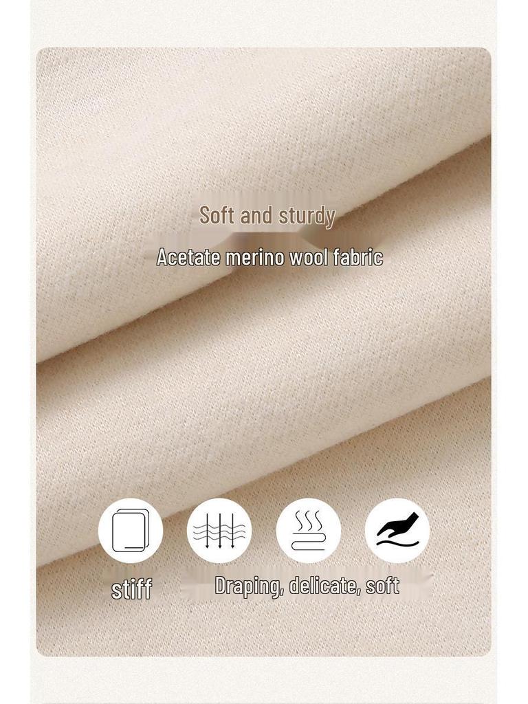 Ai Xuan Grey Acetate Wool Straight Leg Trousers - 2025 Autumn/Winter Women's High-End Narrow Leg Casual Pants