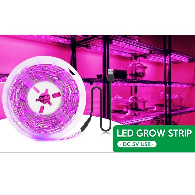 LED Pflanzenlampe Vollspektrum 5V USB Pflanzenlichtleiste LED Phyto Lampen für Pflanzen Gewächshaus Hydroponische Wachstumslampe 1M 2M 3M