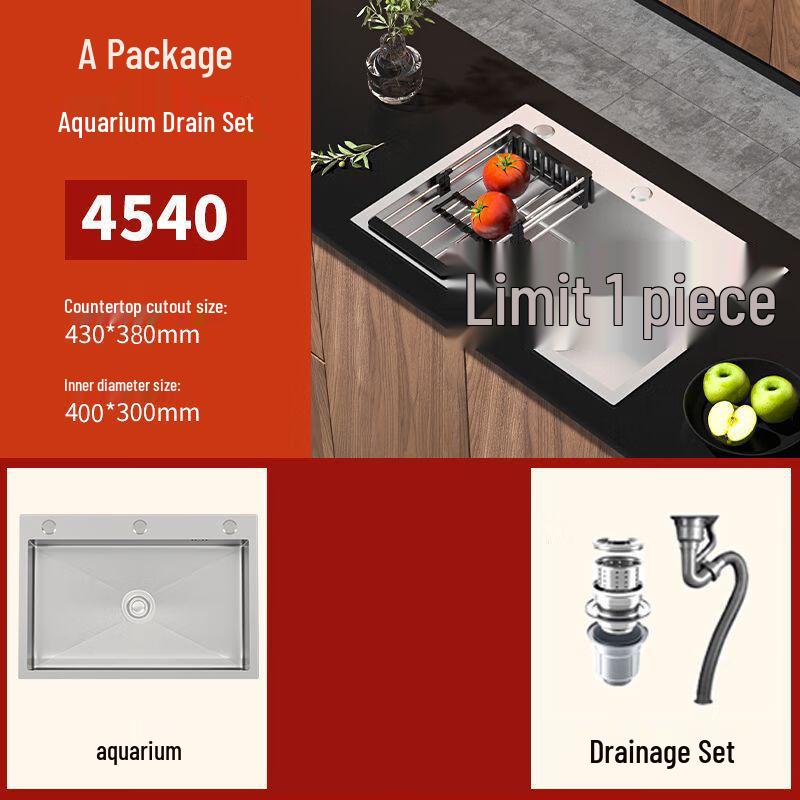 TLXT Thickened 304 Stainless Steel Handcrafted Single Sink Set