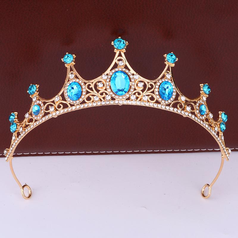 Retro Crown Baroque Bride Crown Tiara Princess Stage Performance Headband Birthday Girl Tiara Hair Accessories