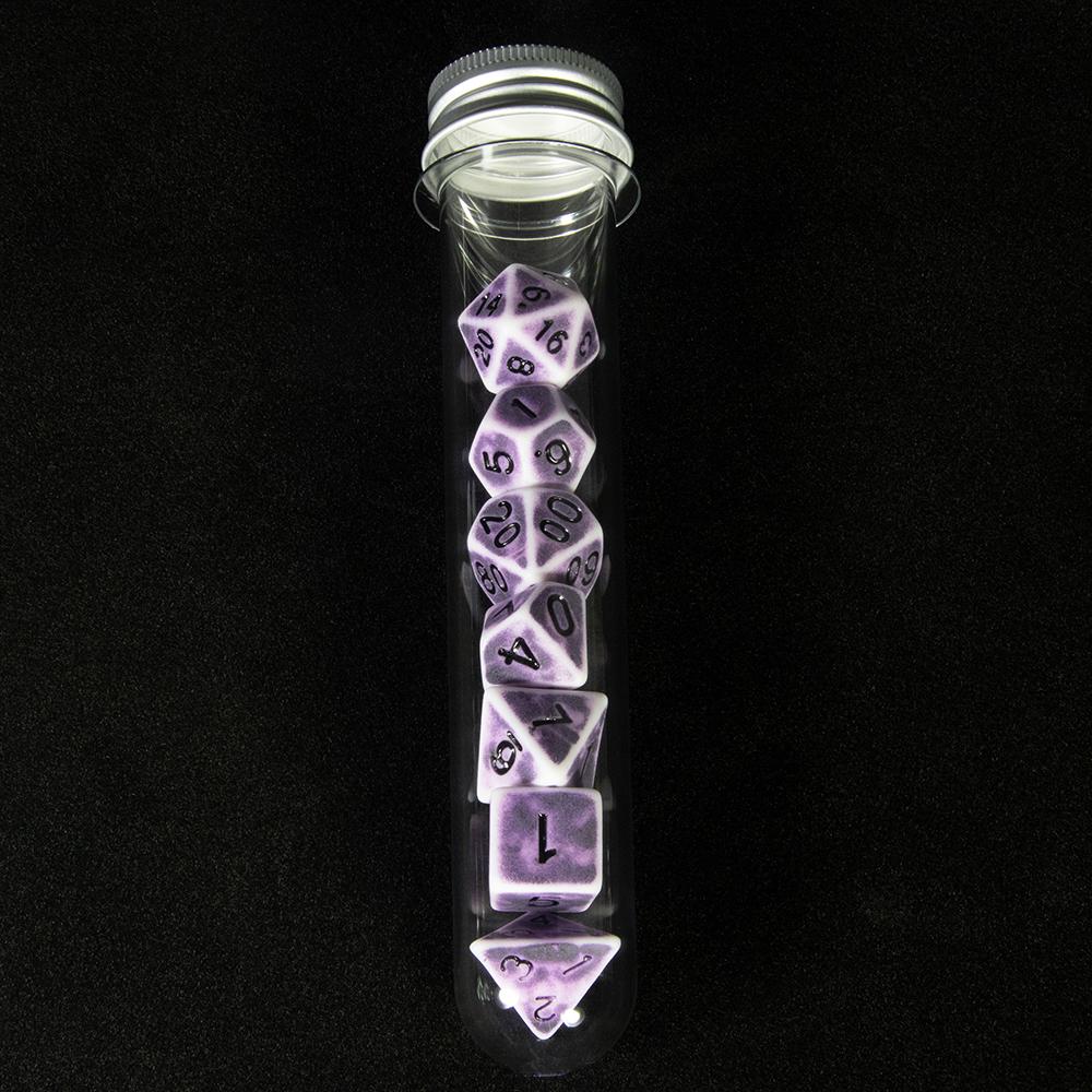 

Набор игральных костей Retro DND из 7 многогранных игральных костей для ролевых игр D&D, игральные настольные кубики в комплекте D4 D6 D8 D10 D12 D20 с трубкой