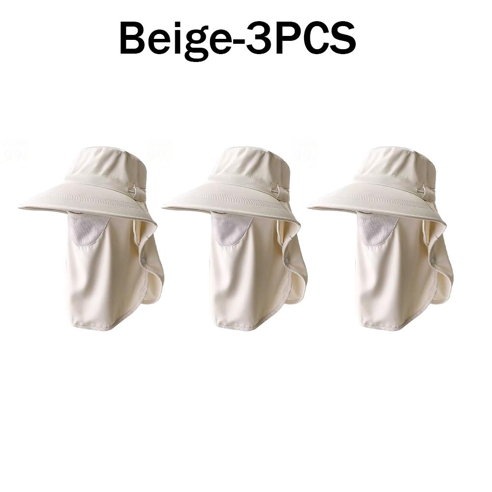 Full Coverage Sun Hat with Face Mask and Neck Protection Outdoor Hunting Fishing Cap for Men Women Hiking Camping