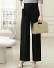 Yino Pants with Elastic Waist and Center Loose and and Elegant for Perfect for Casual Office or Commuting Women's Wide-Leg Press, Leg-Lengthening,